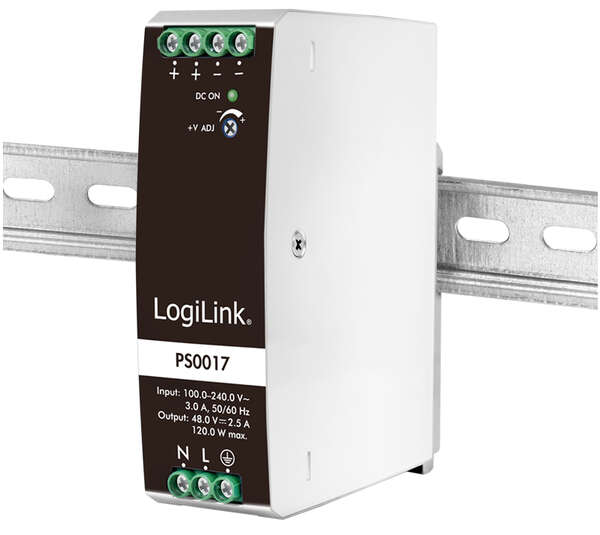 Naar omschrijving van PS0017 - DIN Rail Power Supply 120 W / 48 V