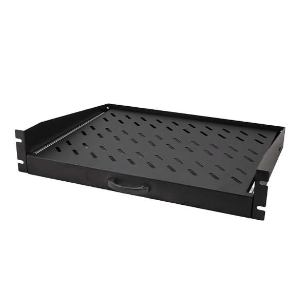 Naar omschrijving van SF2C50B - Extendable shelf for mounting on the front of a 19-inch profile rail, black