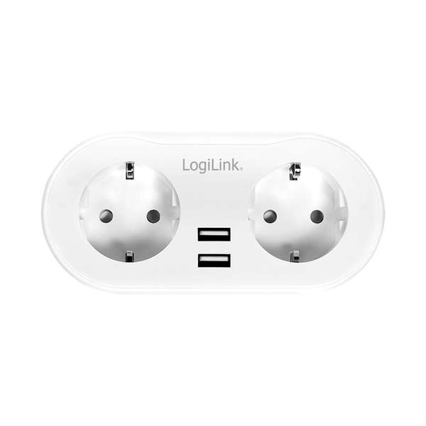 Naar omschrijving van SH0102 - Wi Fi slimme stekkerdoos, 2 voudig , 2x USB, Tuya compatibel