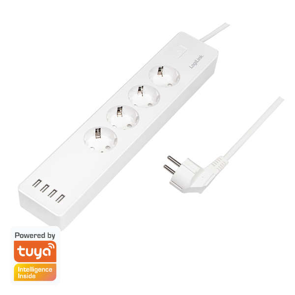 Naar omschrijving van SH0104 - Wi-Fi Smart Socket outlet, 4-way, (CEE 7/3), 4x USB, Tuya compatible, 1,8m