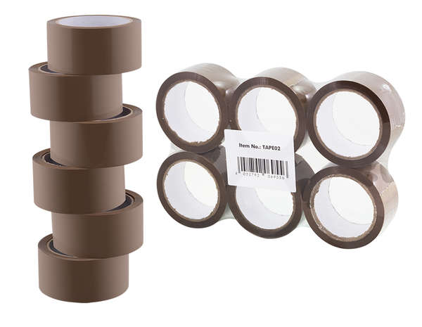 Naar omschrijving van TAPE02 - Dozentape, low noise, 48 mm x 66 m, bruin