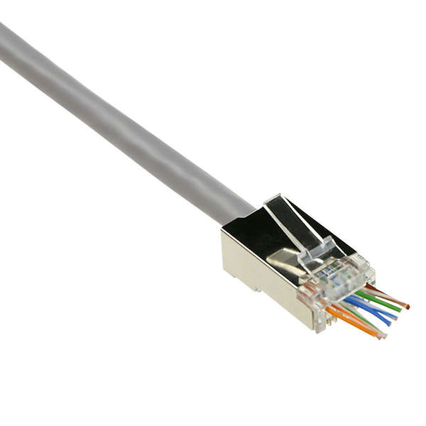 Naar omschrijving van TD168C - RJ45 modular easy plug Cat.6 RJ45 shielded, open front, 25 stuks