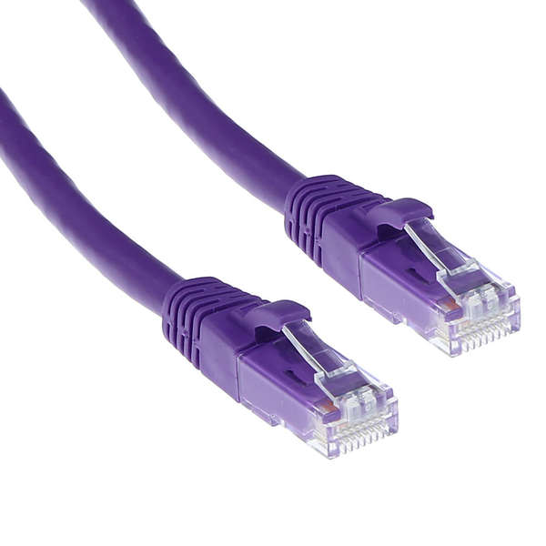 Naar omschrijving van U6PSL005 - CAT6 UTP patchkabel paars snagless met lipbeschermer  0.5m