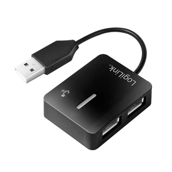 Naar omschrijving van UA0139 - USB 2.0 hub 4-port, Smile, black