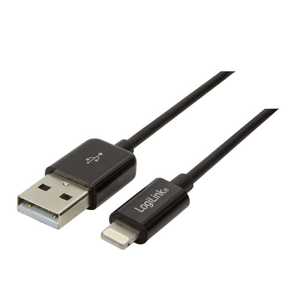 Naar omschrijving van UA0240 - LogiLink Apple Lightning to USB Connection Cable,black 0,18m