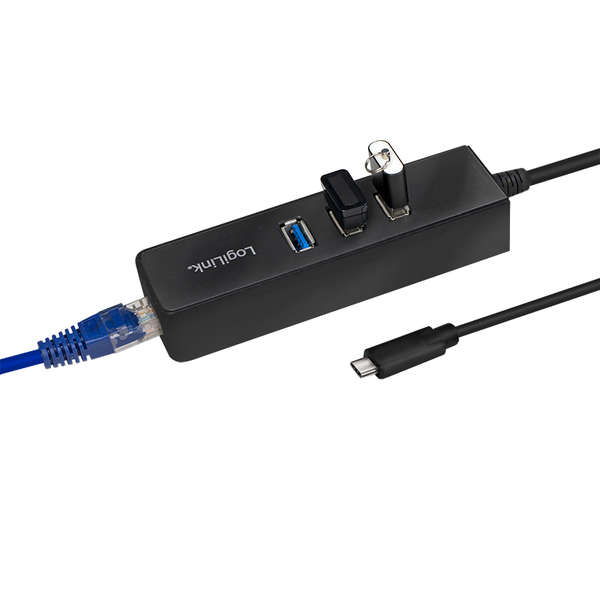 Naar omschrijving van UA0283 - USB 3.2 Gen 1x1 USB-C adapter to 1x RJ45 and 3x USB 3.0