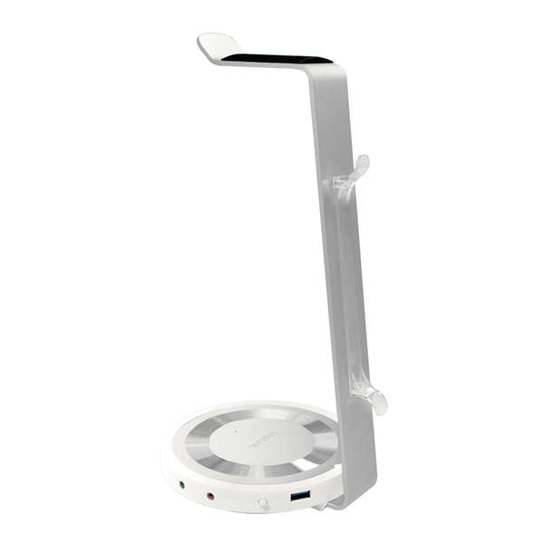 Naar omschrijving van UA0304 - Aluminum headset stand, with 3x usb and 3,5mm ports, silver