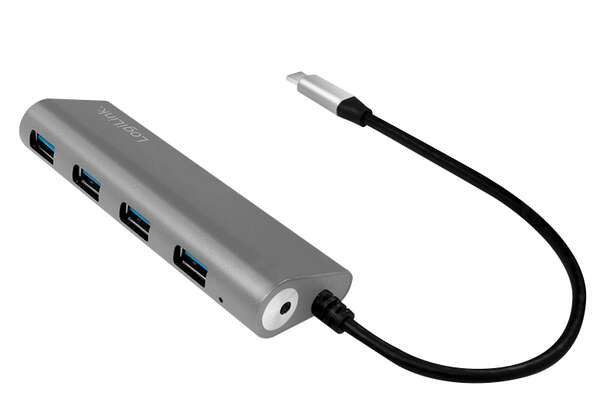 Naar omschrijving van UA0309 - USB 3.2 Gen1x1 USB-C 4-port hub, with aluminum casing