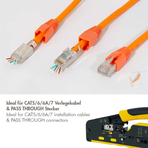 Naar omschrijving van WZ0060 - Crimp tool for CAT5/6/6A/7 & PASS THROUGH connectors