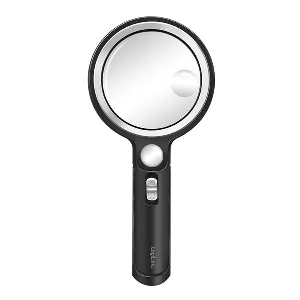 Naar omschrijving van WZ0075 - Magnifying glass with light, 5x, 13x and 20x magnification, black