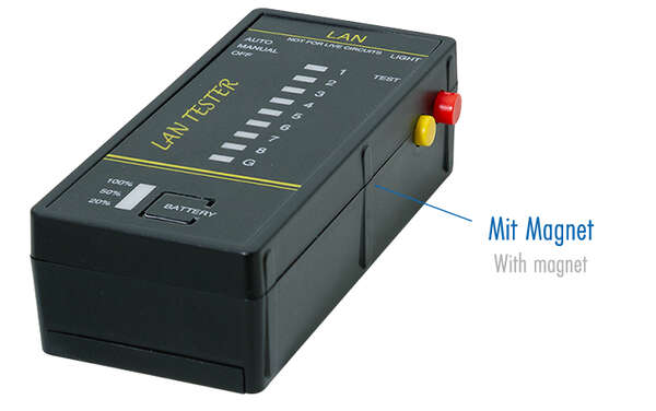Naar omschrijving van WZ0080 - Cable Tester LANtest & PoE Finder with magnet & lighting