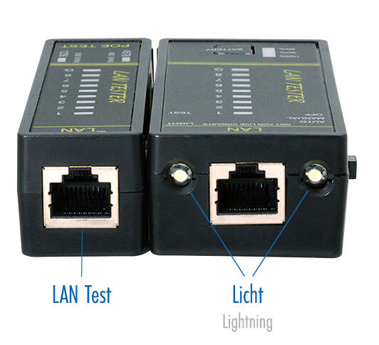 Naar omschrijving van WZ0080 - Cable Tester LANtest & PoE Finder with magnet & lighting