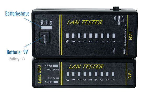 Naar omschrijving van WZ0080 - Cable Tester LANtest & PoE Finder with magnet & lighting